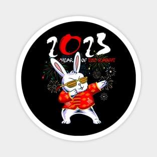 Dabbing Bunny Chinese New Year 2023 Year Of the Rabbit Magnet